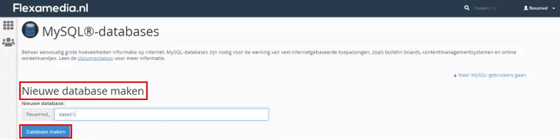Hoe kan ik een mysql database aanmaken?