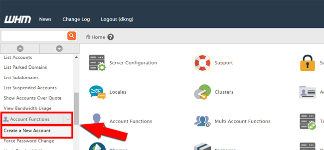 Een nieuw cPanel-account aanmaken via WHM