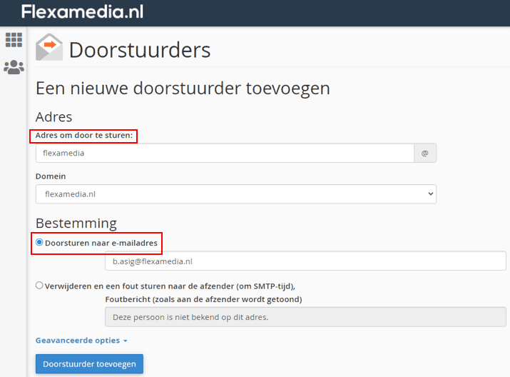 Hoe stuur ik mijn e-mail door?