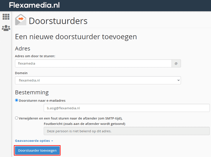 Hoe stuur ik mijn e-mail door?