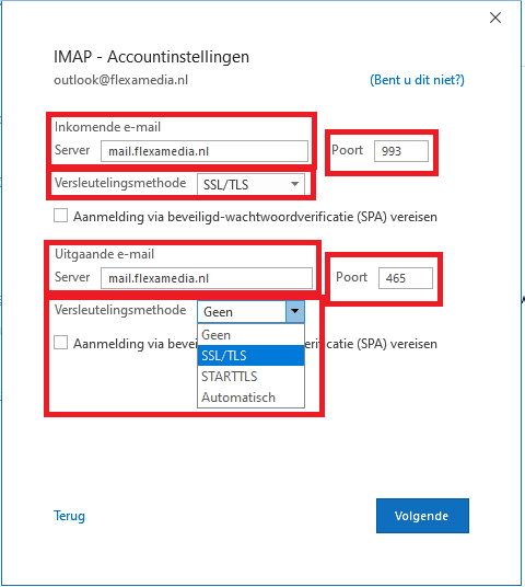 Een emailaccount instellen of toevoegen in Outlook