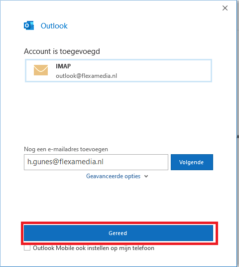 Een emailaccount instellen of toevoegen in Outlook