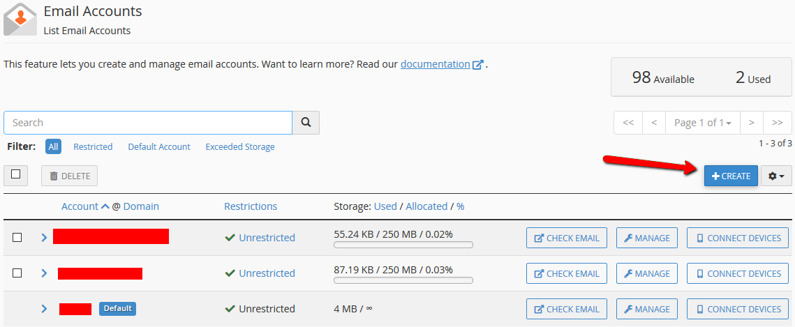 E-mailaccounts aanmaken en beheren voor je klant