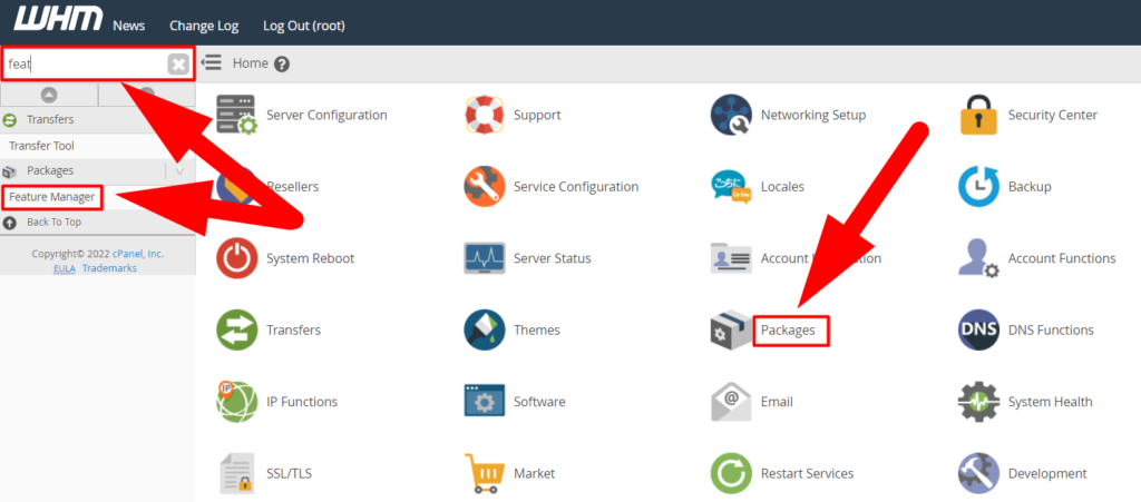 Gebruik van de Feature Manager